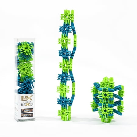 Lux Blox Fidget Flexers, Neon Teal and Neon Green (30 Pieces)