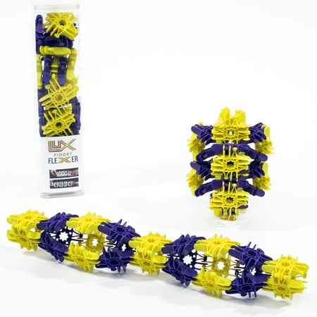 Lux Blox Fidget Flexers, Purple and Yellow (30 Pieces)