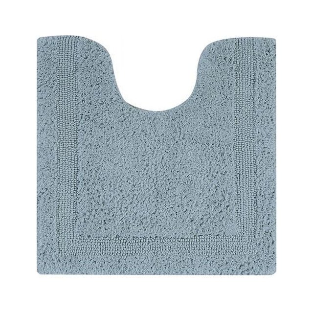 Lux Collection 100 Cotton 20' x 20' Contour Bath Rug in Blue
