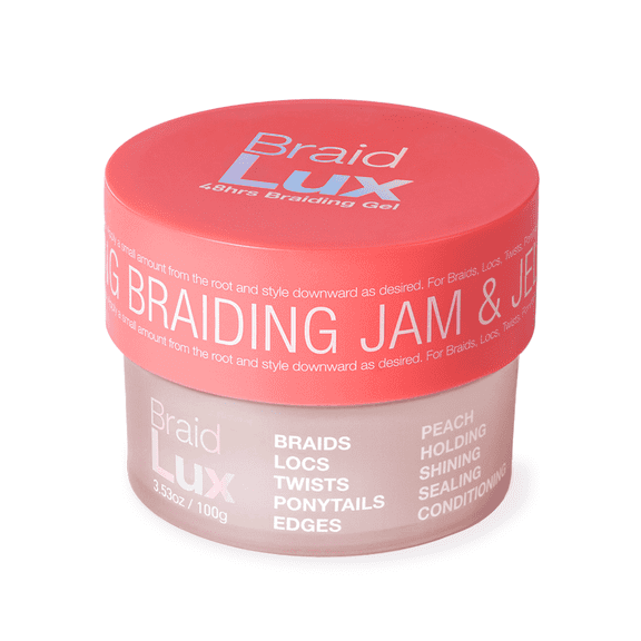 Lux Collection Braid Lux Conditioning Shining Sealing No Flaking Natural Ingredients Scented Hair Gel Tamer (3.53 Ounce (Pack of 1), Peach)