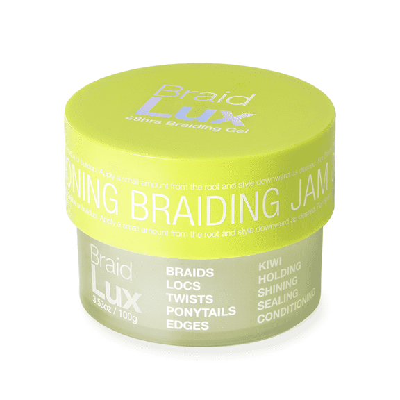 Lux Collection Braid Lux Conditioning Shining Sealing No Flaking Natural Ingredients Scented Hair Gel Tamer (3.53 Ounce (Pack of 1), Raspberry)