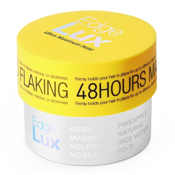 Lux Collection - Edge Lux Edge Control Wax 48 Hour Maximum Hold No Flaking Natural Ingredients Scented Conditioning Styling Hair Gel Tamer (10.58 Ounce (Pack of 1), Pineapple)