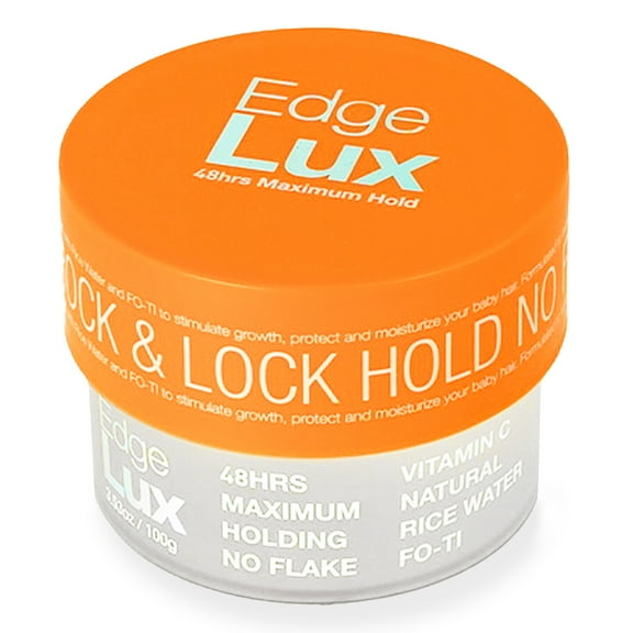 Lux Collection - Edge Lux Edge Control Wax 48 Hour Maximum Hold No Flaking Natural Ingredients Scented Conditioning Styling Hair Gel Tamer (3.53 Ounce (Pack of 1), Vitamin-C)