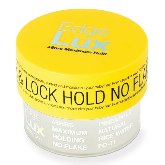Lux Collection - Edge Lux Edge Control Wax 48 Hour Maximum Hold No Flaking Natural Ingredients Scented Conditioning Styling Hair Gel Tamer (3.53 Ounce (Pack of 1), Pineapple)