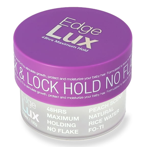 Lux Collection - Edge Lux Edge Control Wax 48 Hour Maximum Hold No Flaking Natural Ingredients Scented Conditioning Styling Hair Gel Tamer (3.53 Ounce (Pack of 1), Peach)