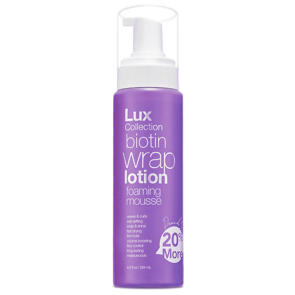 Lux Collection Wrapping Foam Lotion Wave Curl Wet Setting Styling Hair Foaming Mousse with Biotin