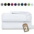 thumbnail image 1 of Lux Decor 2-Pack California King Fitted Sheets Only - 16" Deep Pocket, Brushed Microfiber Bottom Sheets, 360° Elastic Fit, Wrinkle & Fade Resistant - White, 1 of 10