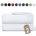 thumbnail image 1 of Lux Decor 2-Pack King Fitted Sheets Only - 16" Deep Pocket, Brushed Microfiber Bottom Sheets, 360° Elastic Fit, Wrinkle & Fade Resistant - White, 1 of 10