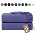 thumbnail image 1 of Lux Decor 2-Pack Queen Fitted Sheets Only - 16" Deep Pocket, Brushed Microfiber Bottom Sheets, 360° Elastic Fit, Wrinkle & Fade Resistant - Navy Blue, 1 of 9
