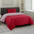 thumbnail image 1 of Lux Decor All-Season Comforter Sets Twin 2 PC, Reversible Bedding Set with Diamond Quilted Design Comforter and 1 Pillow Sham, Lightweight & Cozy Set de Cama Burgundy/Pink, 1 of 9