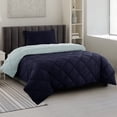 thumbnail image 1 of Lux Decor All-Season Comforter Sets Twin 2 PC, Reversible Bedding Set with Diamond Quilted Design Comforter and 1 Pillow Sham, Lightweight & Cozy Set de Cama Navy/Aqua Blue, 1 of 9