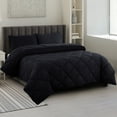 thumbnail image 1 of Lux Decor All-Season Queen Comforter Set 3 Piece, Reversible Bedding Set with Diamond Quilted Design Comforter and 2 Pillow Shams, Lightweight & Cozy Set de Cama Black, 1 of 9