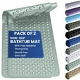 thumbnail image 1 of Lux Decor Bath Mat for Tub 2 Pack 40x16 Inch - Shower Mat with 200 Suction Cups and 176 Drain Holes, Machine Washable Bathtub Mat Non Slip for Bathroom Safety - Mint, 1 of 10