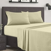 Lux Decor Bed Sheet Set - Brushed Microfiber 1800 Bedding - Wrinkle, Fade, Stain Resistant - Hypoallergenic - 4 Piece-Queen, vanilla