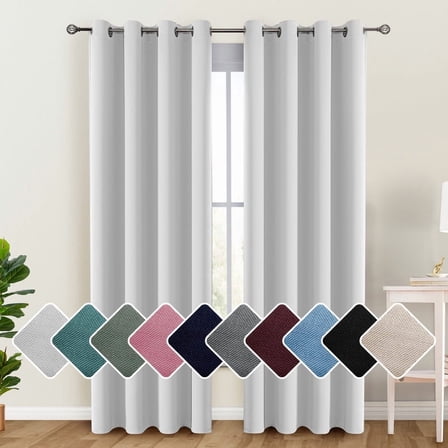 Lux Decor Blackout Curtains Set of 2 for Living Room, Thermal Insulated Bedroom Drapes, Noise-Reducing & Light Blocking Curtains, 42"x84" White