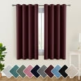 thumbnail image 1 of Lux Decor Blackout Curtains Set of 2 for Living Room, Thermal Insulated Bedroom Drapes, Noise-Reducing & Light Blocking Curtains, 52"x63" Burgundy, 1 of 11