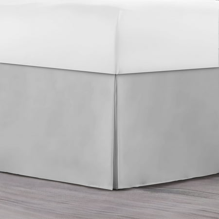 Lux Decor California King Bed Skirt - Easy fit with 16 Inch Tailored Drop - Brushed Microfiber, Soft Quadruple Pleated, Hotel Quality - Gray