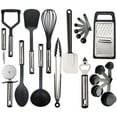 thumbnail image 1 of Lux Decor Collection 23 Pieces Cooking Utensils Set, Kitchen Utensils Sets of Nylon and Stainless Steel Utensils Set Pack of 1, Black Utensils Set, 1 of 8