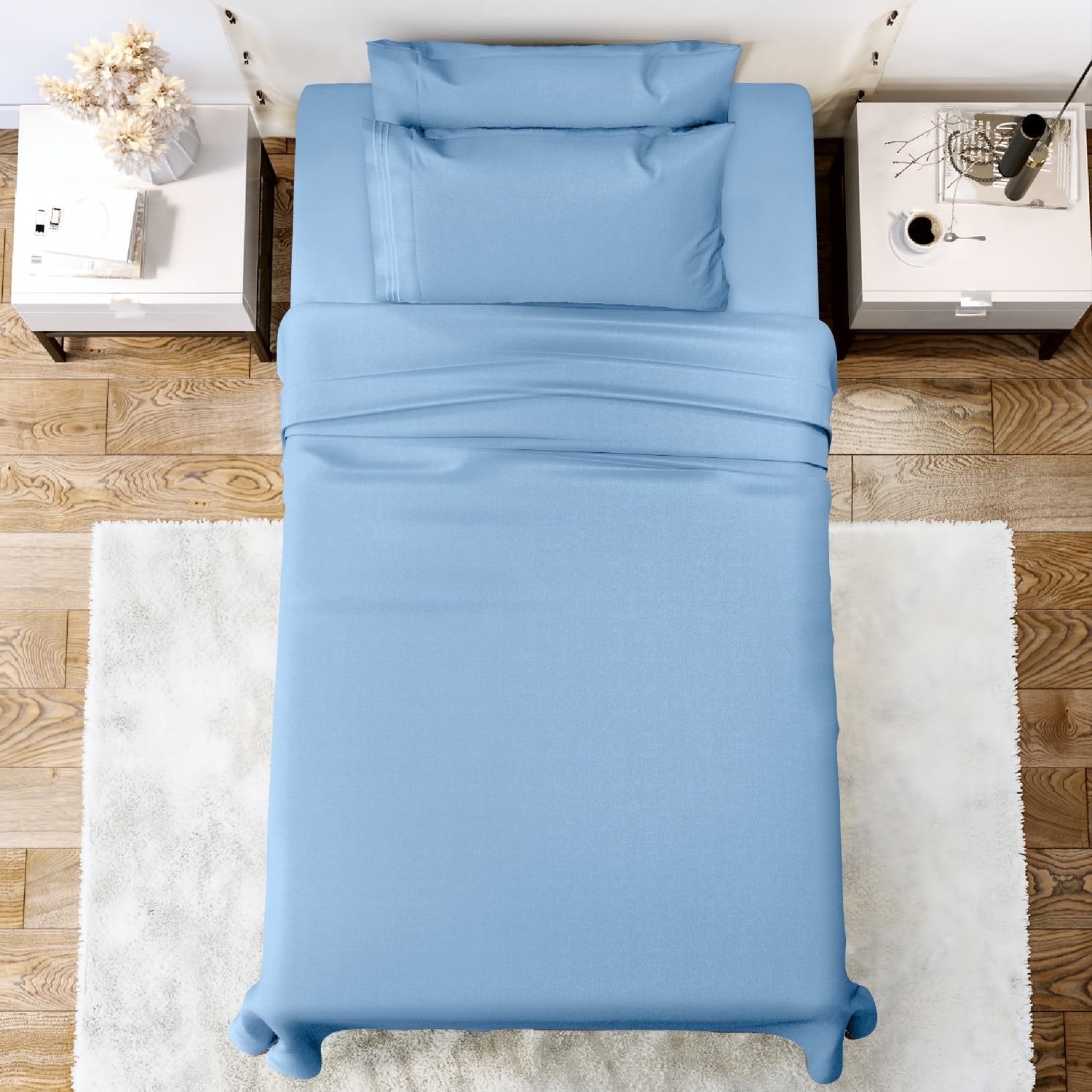 Small Sheet Lux Decor Collection Twin Size Bed Sheet Set, 4 Piece Deep Pocket ...