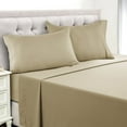 thumbnail image 1 of Lux Decor Collection 4 Piece Twin Bed Sheets Set - 16 Inch Deep Pocket Microfiber Sheets - Beige, 1 of 8