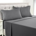 thumbnail image 1 of Lux Decor Collection 4 Piece Twin Bed Sheets Set - 16 Inch Deep Pocket Microfiber Sheets - Dark Gray, 1 of 8