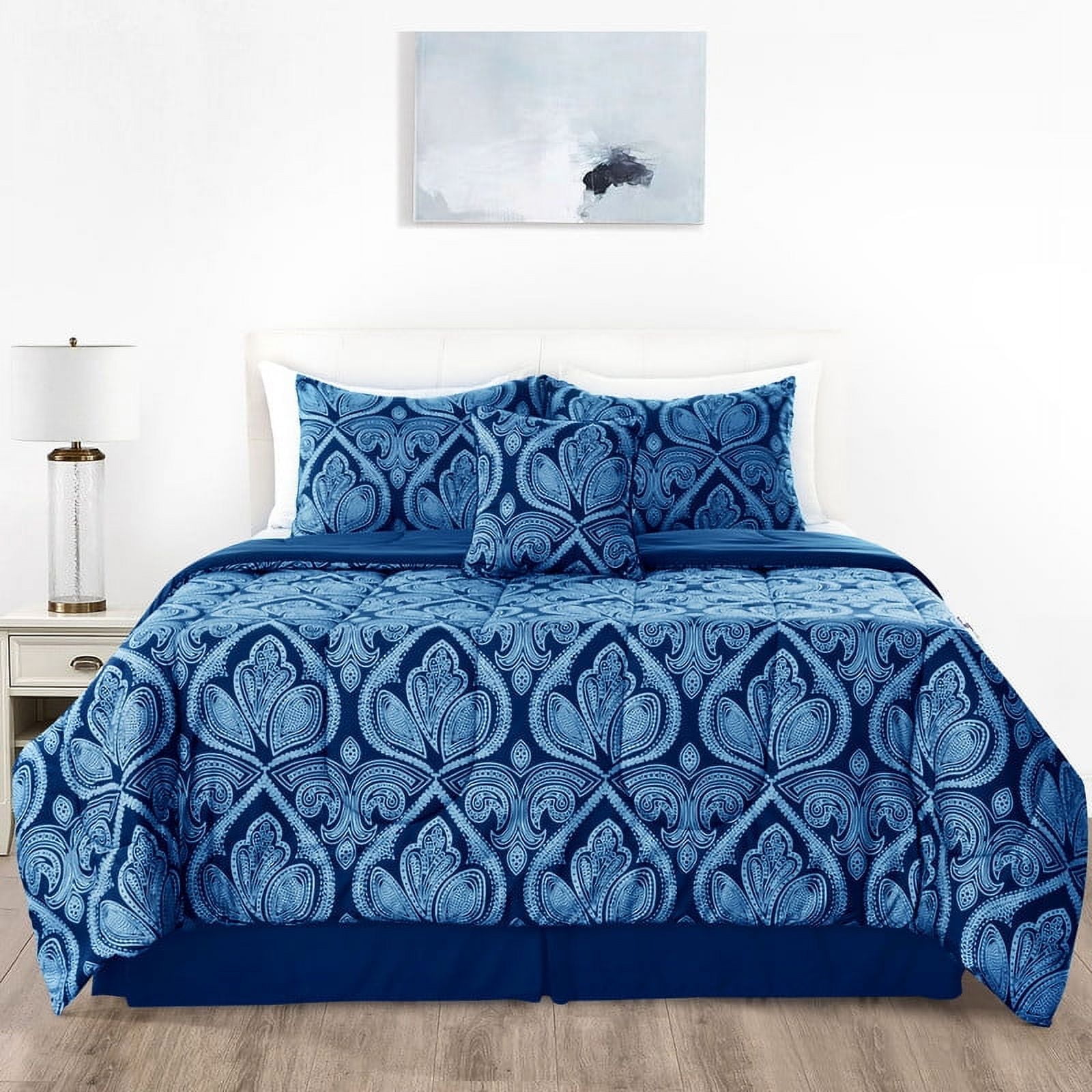 LDC Lux Decor Collection Reversible Microfiber Queen Bedding Comforter