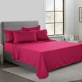 thumbnail image 1 of Lux Decor Collection 6 Piece Deep Pocket California King Bed Sheets Set, Microfiber Fitted Sheet, Flat Sheet & Pillowcases, Burgundy, 1 of 4