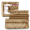 thumbnail image 1 of Lux Decor Collection 6 Piece Microfiber Egyptain Quality Deep Pocket Bedroom Sheet Set in Queen Size, Brown, 1 of 9