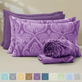thumbnail image 1 of Lux Decor 6-Piece Full Size Sheets Set – Ultra-Soft Microfiber, Paisley Print, Upto 16" Deep Pocket Fitted Sheet, Flat Sheet & 4 Pillowcases, Purple, 1 of 10