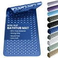 thumbnail image 1 of Lux Decor Collection Bath Tub Mat Non Slip 40 x 16 Inch - Bathroom Shower Mat with Suction Cups - Machine Washable (Navy Blue), 1 of 9