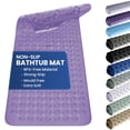 thumbnail image 1 of Lux Decor Collection Bath Tub Mat Non-Slip 40 x 16 Inch - Shower Mat for Bathtub with Suction Cups - Machine Washable (Clear Purple), 1 of 11