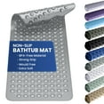 thumbnail image 1 of Lux Decor Collection Bath Tub Mat Non-Slip 40 x 16 Inch - Shower Mat for Bathtub with Suction Cups - Machine Washable (Light Gray), 1 of 9