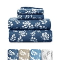 thumbnail image 1 of Lux Decor Queen Microfiber Bed Sheets - 4 Piece Floral Sheet Set, Soft Breathable Bedding, Wrinlkle Resistant, OEKO-TEX Certified, Navy Blue, 1 of 10