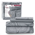 thumbnail image 1 of Lux Decor Collection Bed Sheets - 4 Piece Twin Sheets Set - 16 Inches Deep Pocket Bedding Sheets & Pillowcases, Extra Soft Cooling Bed Sheets - Grey, 1 of 9