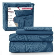 Lux Decor Collection Bed Sheets - 4 Piece Twin Sheets Set - 16 Inches Deep Pocket luxury Bedding Sheets & Pillowcases - Navy Blue