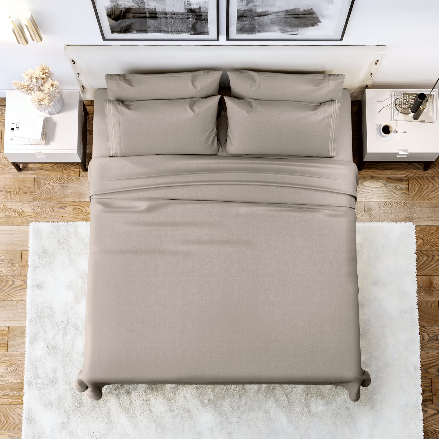 Danjor Linens Queen Size Bed Sheets Set - 1800 Series 6 Piece Bedding Sheet  & Pi