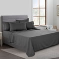 thumbnail image 1 of Lux Decor Collection Bed Sheets, Deep Pocket Microfiber Bed Sheet Set - Wrinkle, Fade, Stain Resistant California King Sheets, Dark Gray, 1 of 4