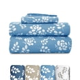 thumbnail image 1 of Lux Decor Twin Microfiber Bed Sheets - 3 Piece Floral Sheet Set, Soft Breathable Bedding, Wrinlkle Resistant, OEKO-TEX Certified, Blue, 1 of 10