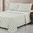 thumbnail image 1 of Lux Decor Queen Bed Sheets Set 4 Piece - Quatrefoil Pattern, Ultra Soft Sheet Deep Pocket Fit, Wrinkle Free, Breathable & Fade Resistant OEKO-TEX Certified, Taupe, 1 of 11