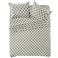 thumbnail image 1 of Lux Decor Full Size Bed Sheet Set 4 Piece, Soft Microfiber, Deep Pockets - Quatrefoil Pattern, 1 Fitted & 1 Flat Sheet, 2 Pillowcases, Taupe, 1 of 8
