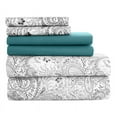 thumbnail image 1 of Lux Decor Collection Bed Sheets Set - High GSM Brushed Microfiber Sheets Set - Full, White Grey, 1 of 9