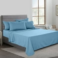 thumbnail image 1 of Lux Decor Collection Bed Sheets Set Queen Size, Deep Pocket 6 Pc Bed Sheet Set - Hotel Luxury Brushed Microfiber Sheets, Blue, 1 of 5