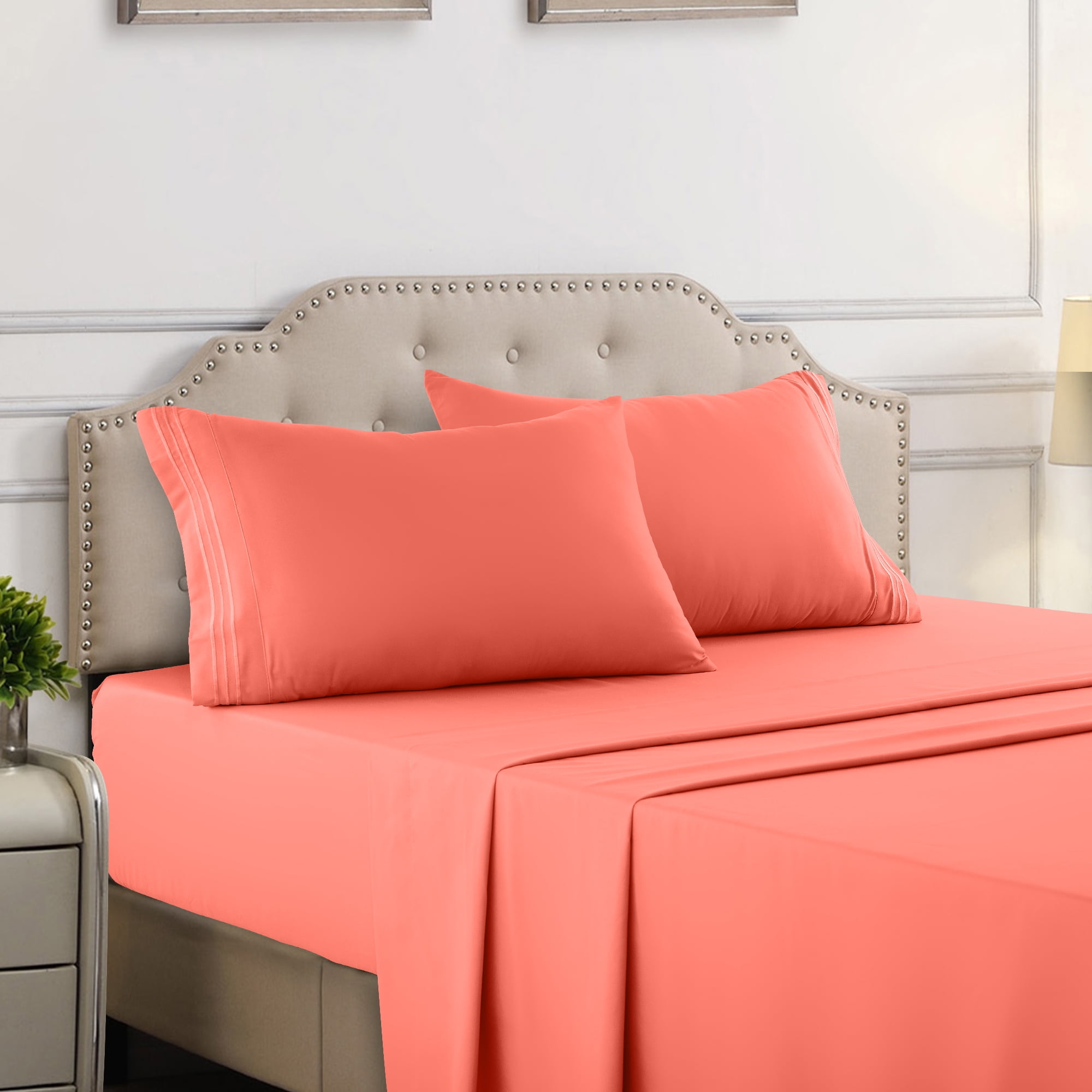 Lux Decor Collection Bed Sheets Set, Soft Microfiber 16 Inches Deep Pocket 4 Piece Twin Sheet