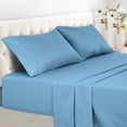 thumbnail image 1 of Lux Decor Collection Bed Sheets Set Twin XL Size, Deep Pocket 4 Pc Bed Sheet Set - Hotel Luxury Brushed Microfiber Sheets, Blue, 1 of 4