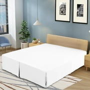 Lux Decor Collection Bed Skirt, 14” Inch Tailored Drop Easy Fit Full Bed Skirt, Soft Double Brushed Premium Microfiber Bed Skirt - Gray