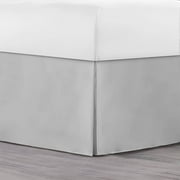 Lux Decor Collection Bedding Queen Bed Skirt - Easy Fit with 16 Inch Tailored Drop - Hotel Quality, Shrinkage and Fade Resistant (Queen, Gray)