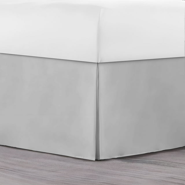 Lux Decor Collection Bedding Queen Bed Skirt - Easy Fit with 16 Inch Tailored Drop - Hotel Quality, Shrinkage and Fade Resistant (Queen, Gray)