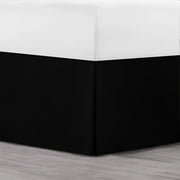 Lux Decor Queen Bed Skirt - Easy fit with 16 Inch Tailored Drop - Brushed Microfiber, Soft Quadruple Pleated, Hotel Quality - Black