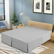 LDC Lux Decor Collection Bedding Queen Bed Skirt - Easy Fit with 14 Inch Tailored Drop - Hotel Quality, Shrinkage and Fade Resistant (Queen, Gray)