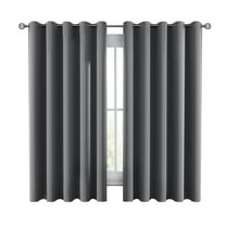 Lux Decor Collection Blackout Curtains for Bedroom, Set of 2 Curtains for Living Room, Thermal Insulated Blackout Curtains - 42"x63" - Gray